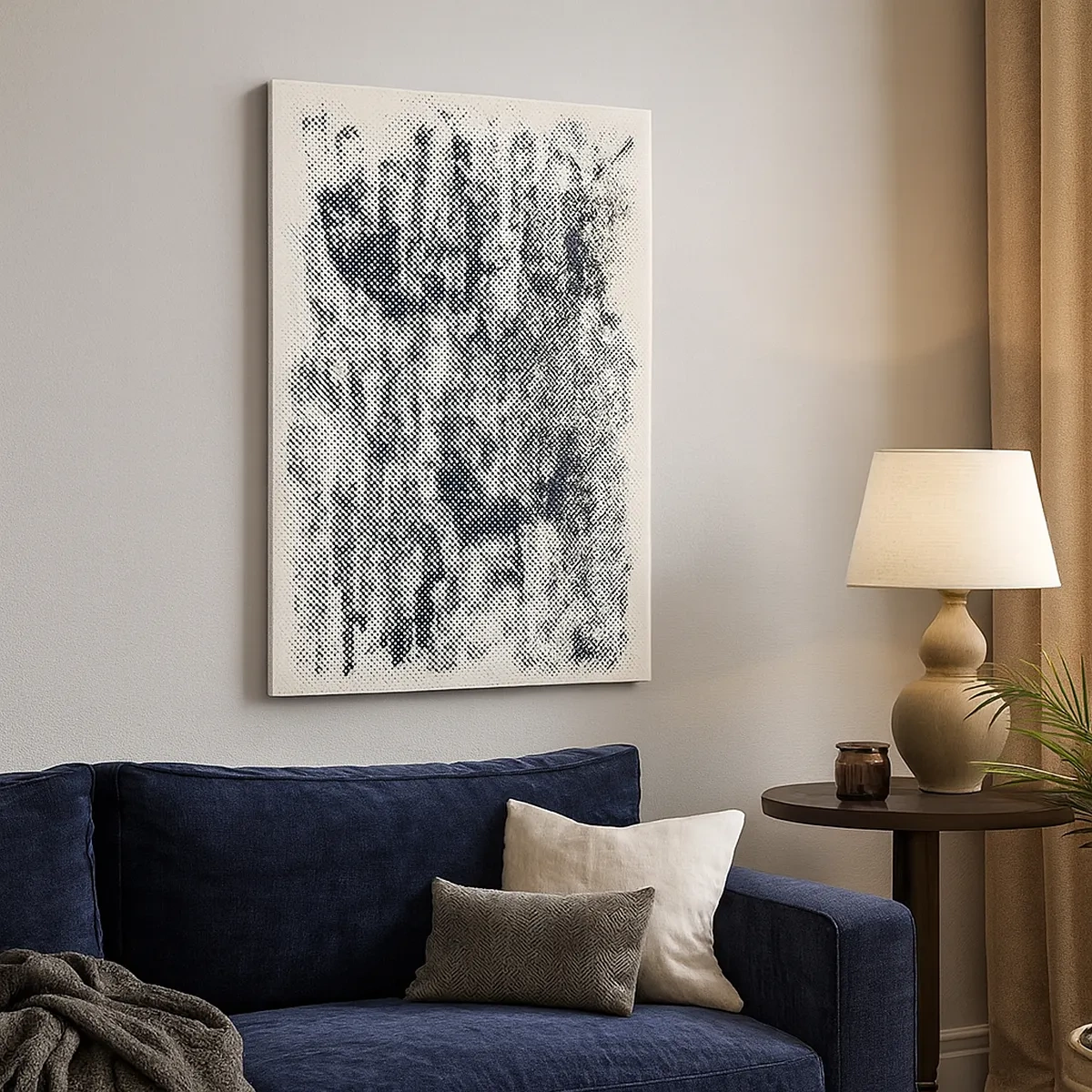 Quadro su tela - Stampe su Tela - Composizione astratta nebbiosa in tonalità di grigio - 50x70cm - Composizione nebbiosa - Decorazione murale moderna per soggiorno e camera da letto ARTTOR