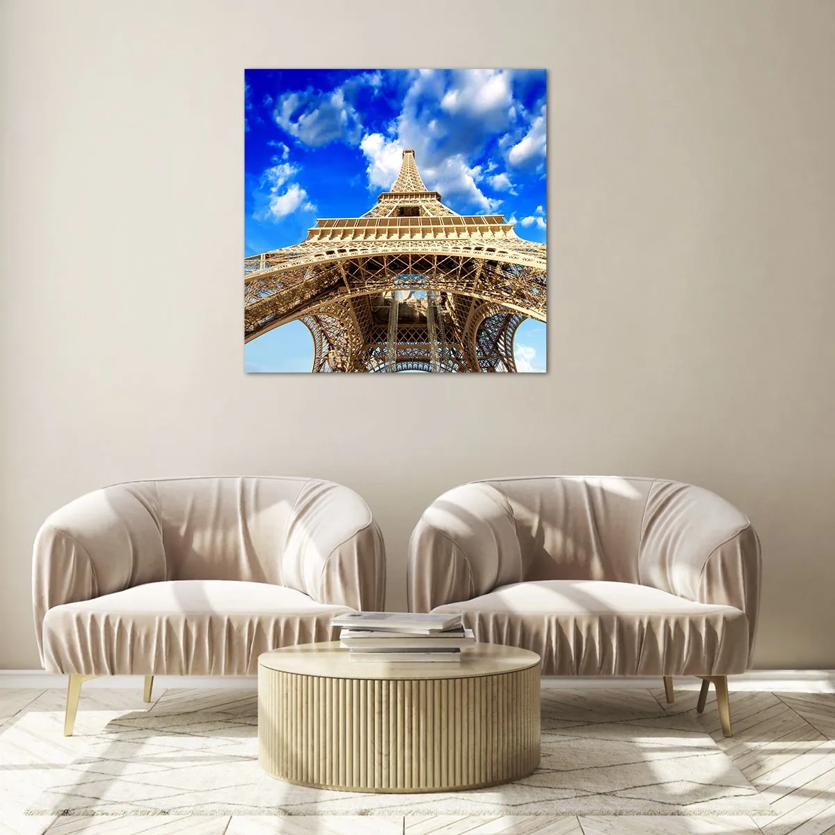 Quadro su vetro - Toccare il cielo e le nuvole - 50x50 cm