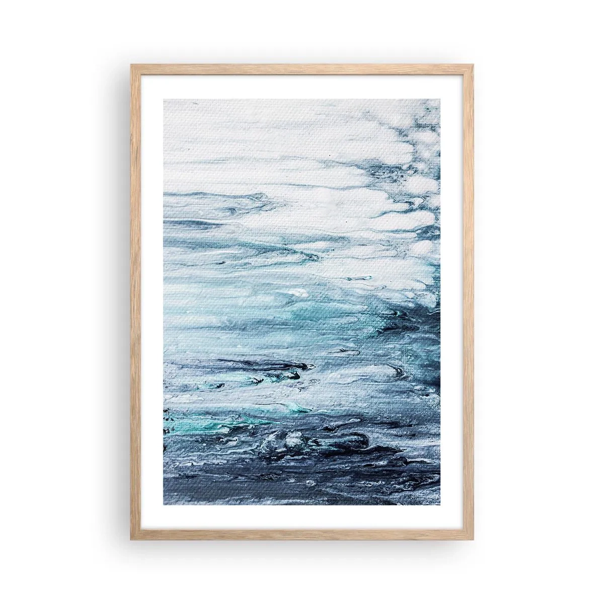 Poster in cornice rovere chiaro - Ghiaccio blu - 50x70 cm