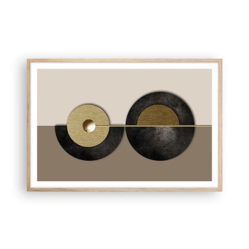 Poster in cornice rovere chiaro - Variazioni attorno al cerchio - 91x61 cm