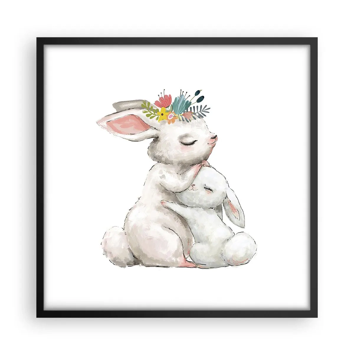 Poster in cornice nera - Da mamma si sta meglio - 50x50 cm