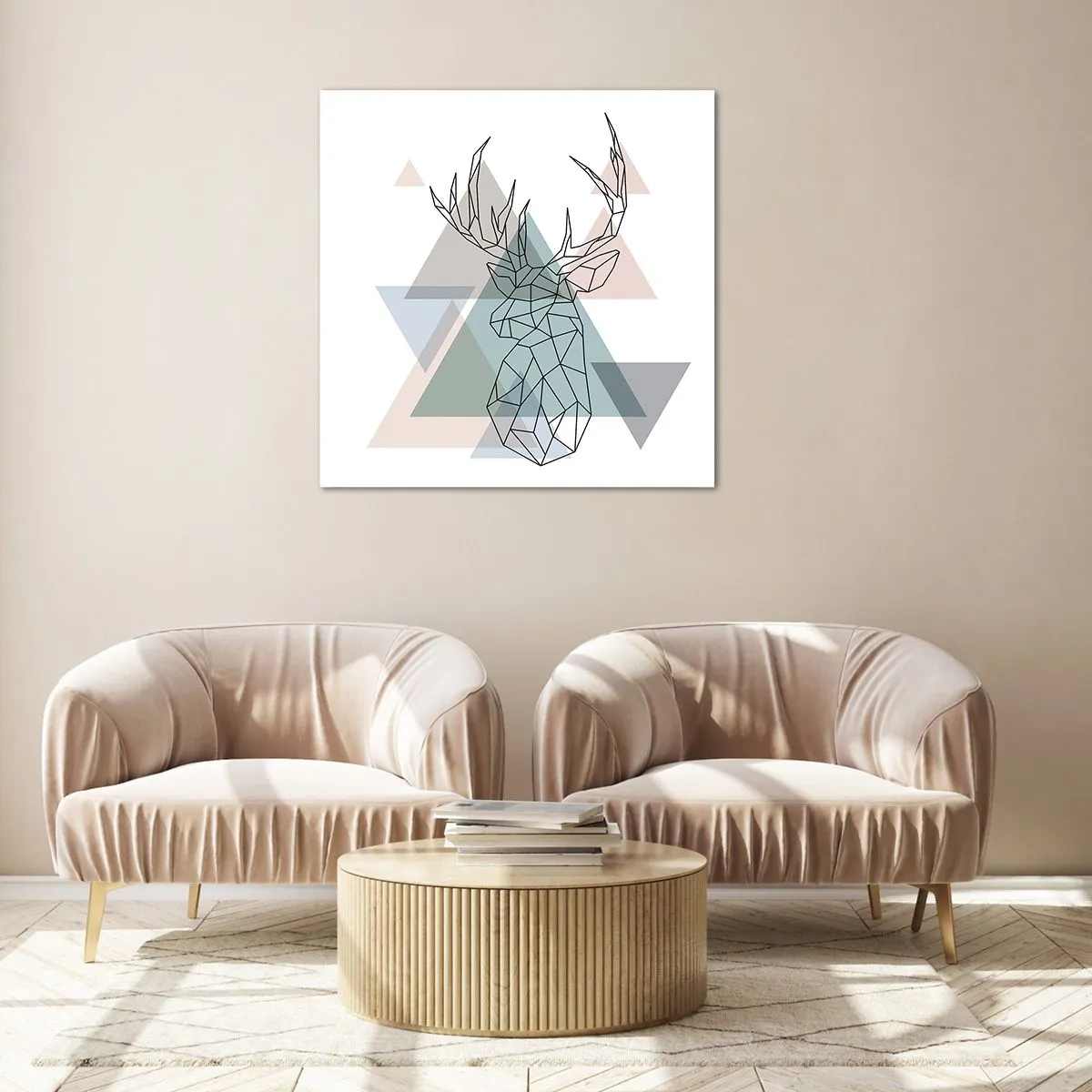 Quadro su vetro - Nel bosco geometrico - 40x40 cm