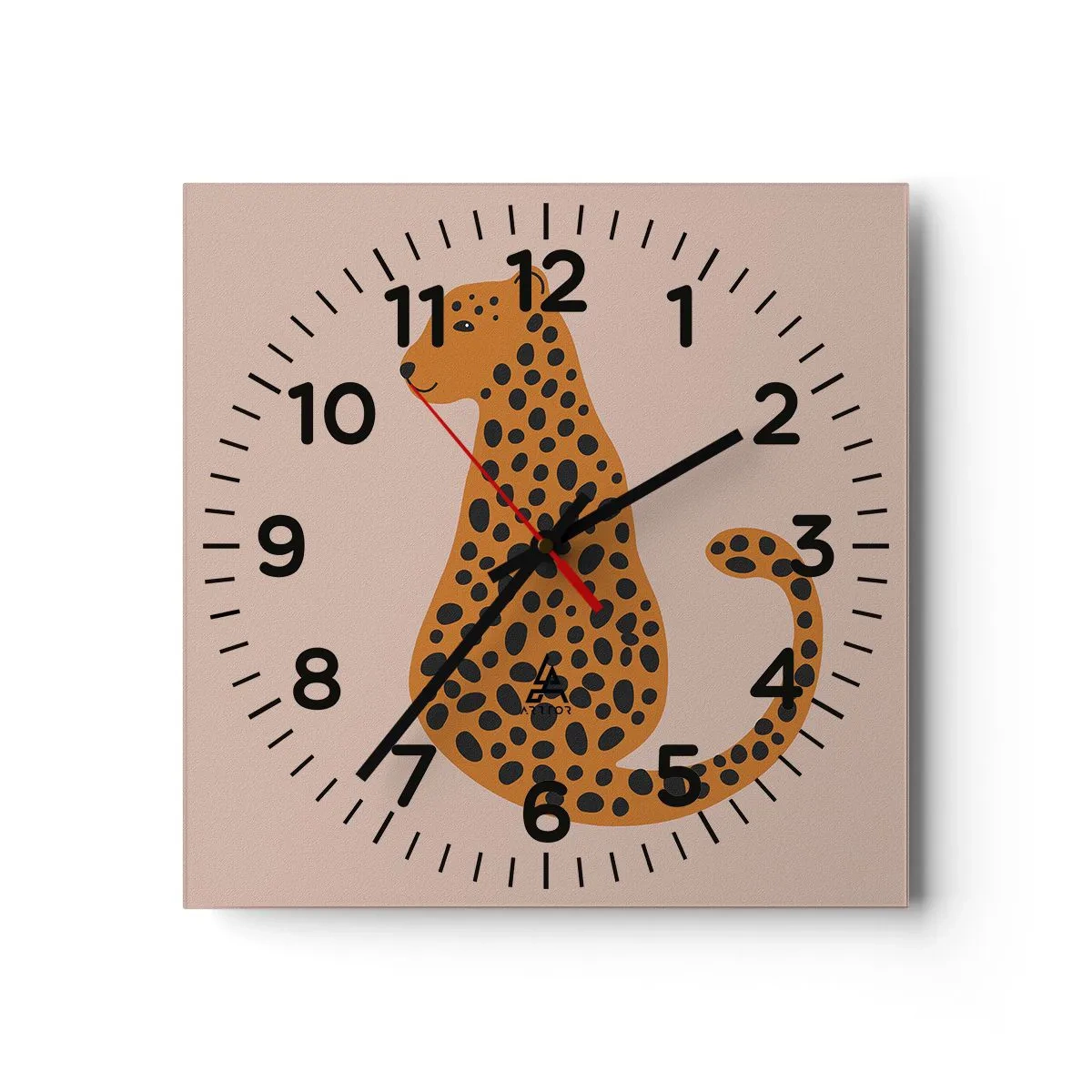 Orologio da parete - Orologio in Vetro - Il leopardo è un motivo di moda - 40x40 cm
