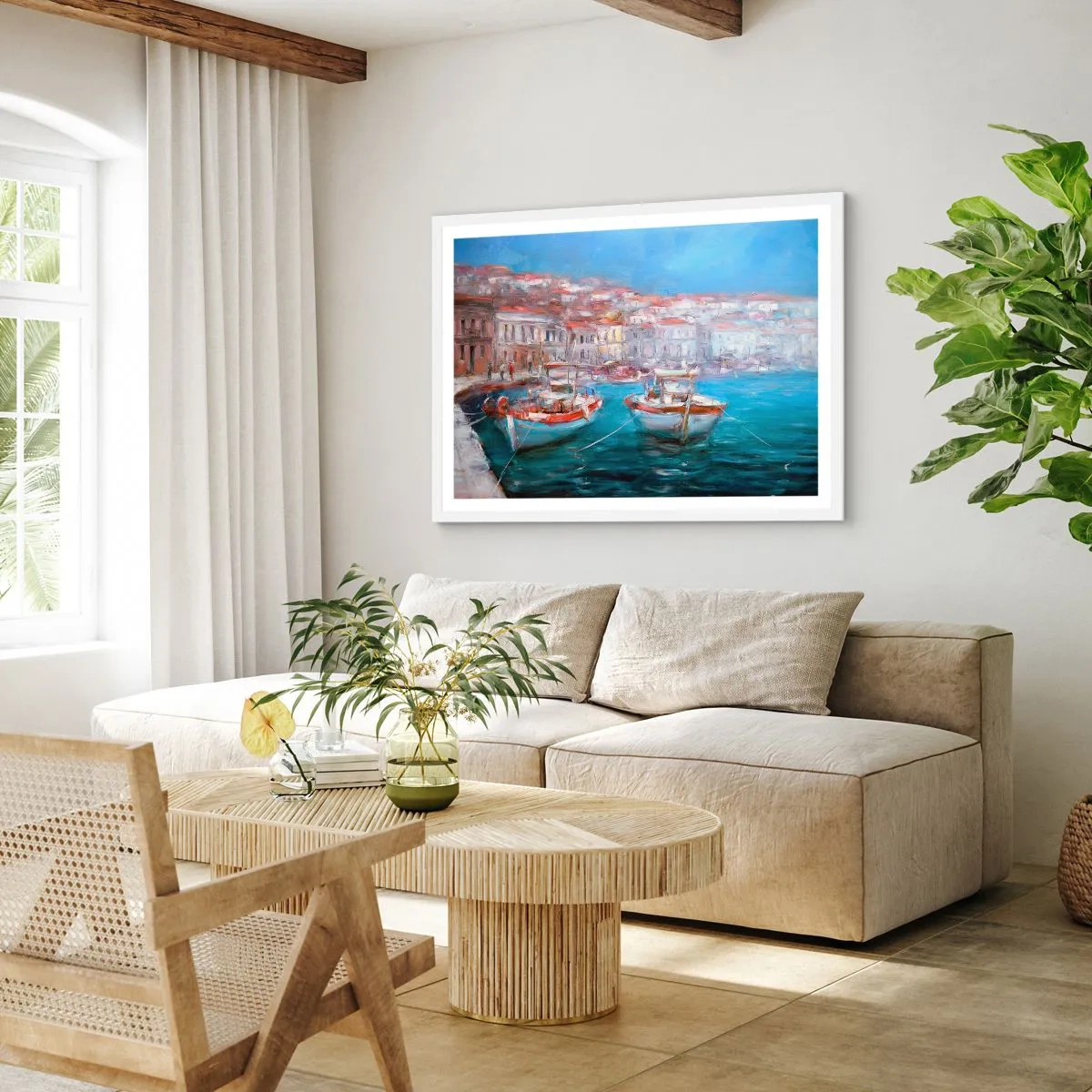 Poster in cornice bianca - Golfo italiano - 70x50 cm