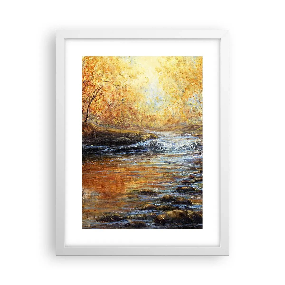 Poster in cornice bianca - Ruscello d'oro - 30x40 cm