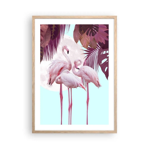 Poster in cornice rovere chiaro - Tre grazie alate - 50x70 cm