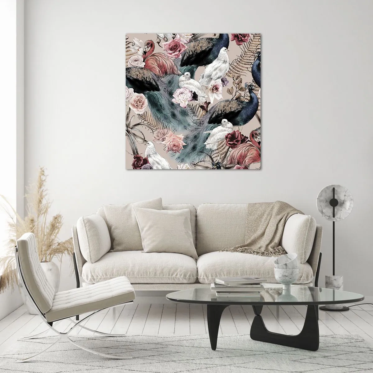 Quadro su vetro - Nel giardino del palazzo - 50x50 cm