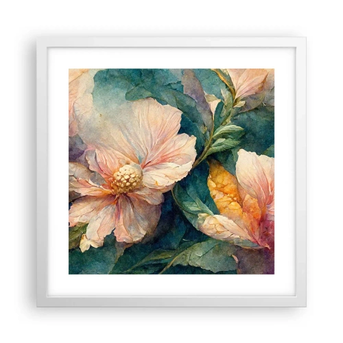 Poster in cornice bianca - Delicatezza pura - 40x40 cm