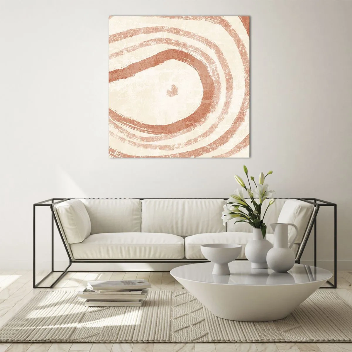 Quadro su vetro - Cerchi di corallo - 50x50 cm