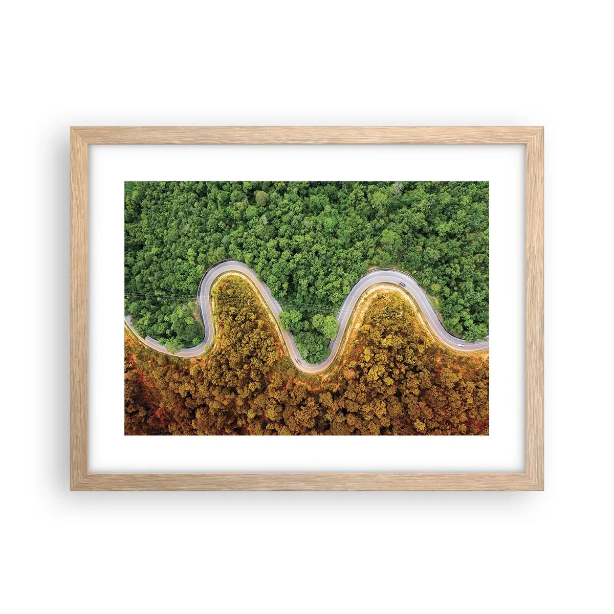 Poster in cornice rovere chiaro - Confine e separazione - 40x30 cm