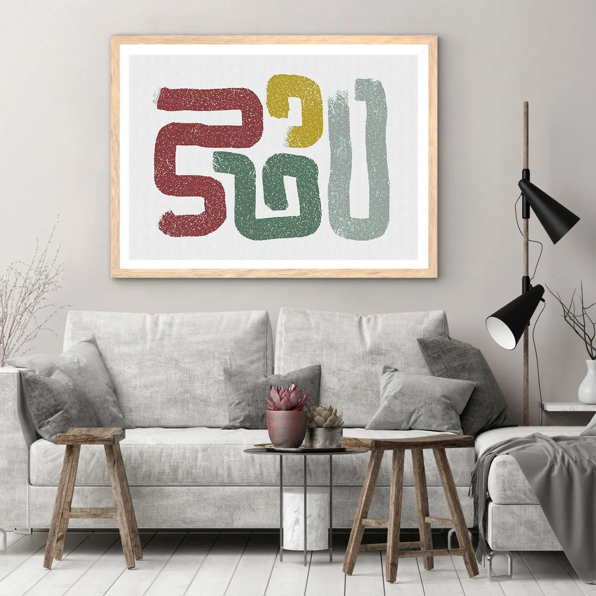 Poster in cornice rovere chiaro - In una lingua sconosciuta - 100x70 cm