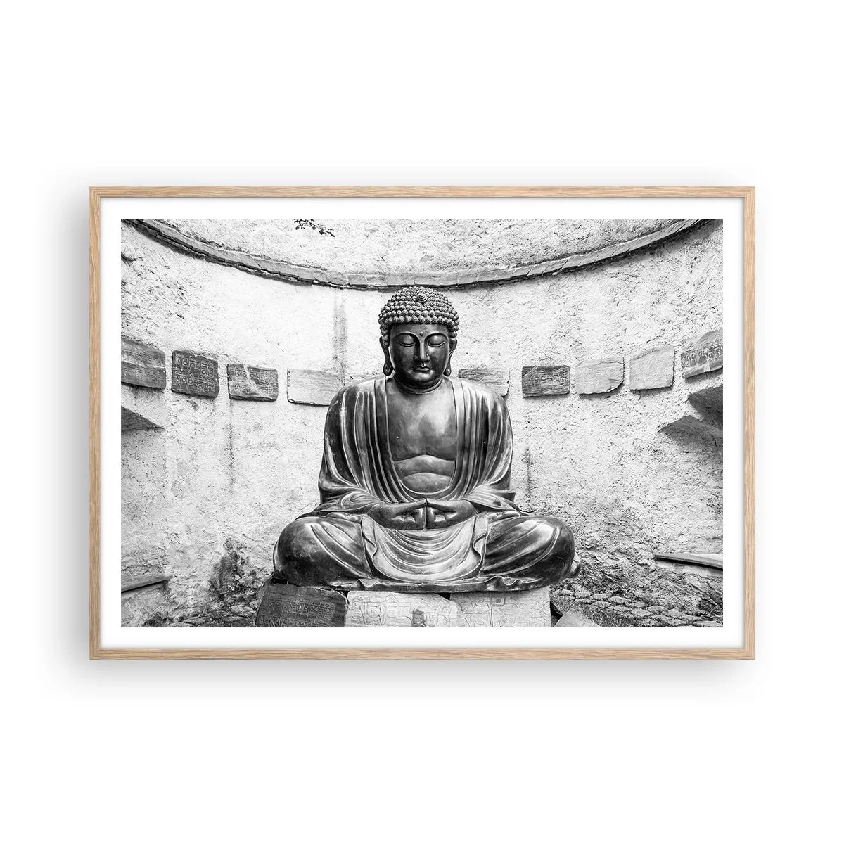 Poster in cornice rovere chiaro - Alla fonte della pace - 100x70 cm