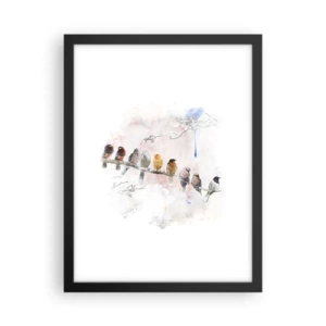 Poster in cornice nera - Incontro alato - 30x40 cm