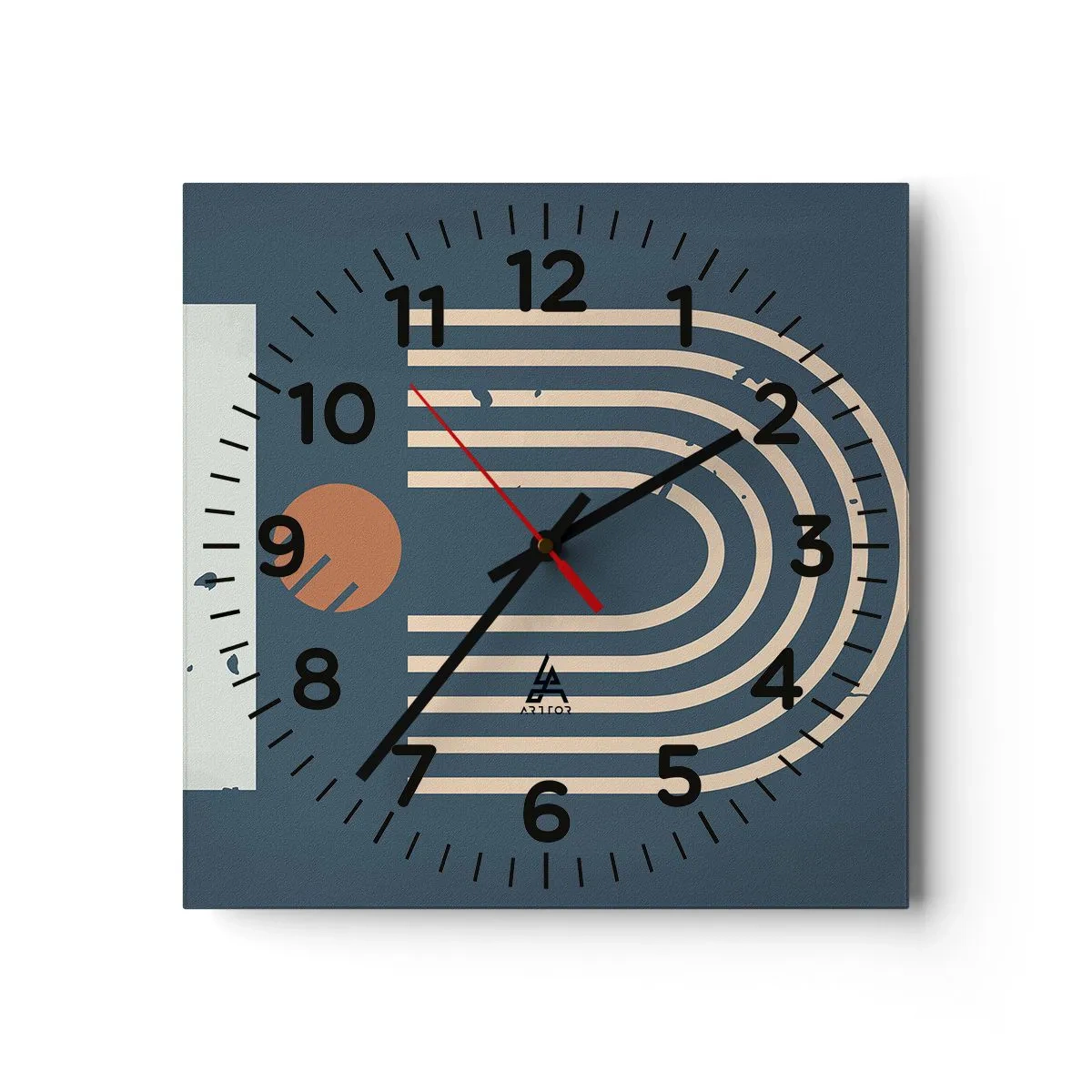 Orologio da parete - Orologio in Vetro - Geometria in blu - 40x40 cm