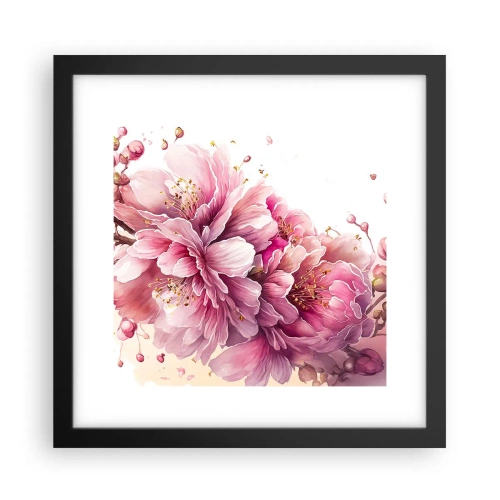 Poster in cornice nera - Fiore di ciliegio - 30x30 cm