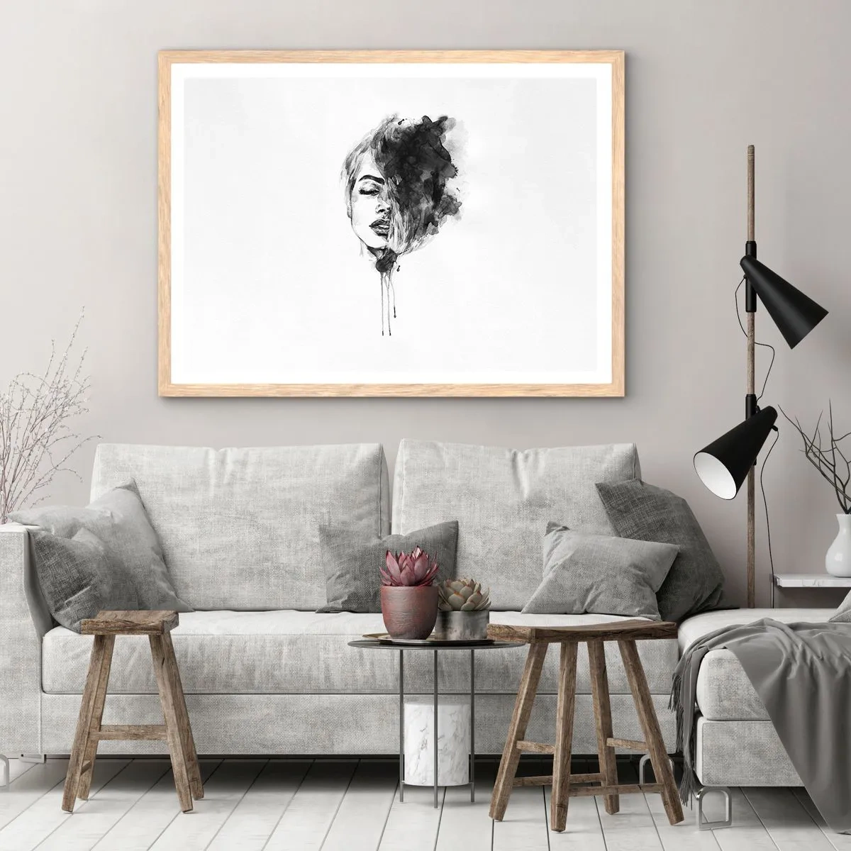 Poster in cornice rovere chiaro - Cosa sogna la ragazza - 70x50 cm