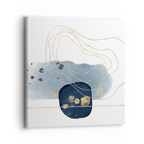 Quadro su tela - Stampe su Tela - Fantasia blu e oro - 30x30 cm