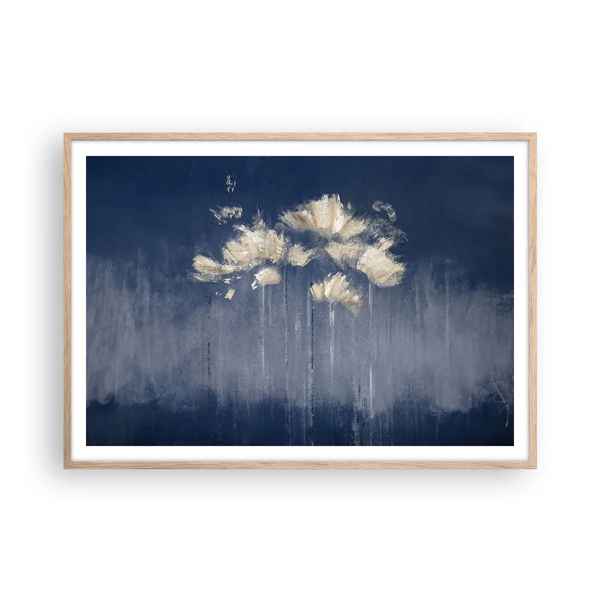 Poster in cornice rovere chiaro - Come petali al vento - 100x70 cm