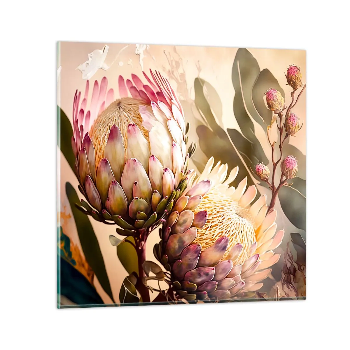 Quadro su vetro - Tenero abbraccio - 50x50 cm