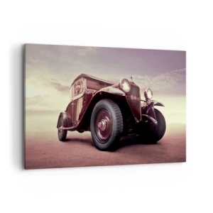 Quadro su tela - Stampe su Tela - Un'auto d'epoca in stile classico contro il cielo - 120x80cm - Torniamo agli anni passati... - Decorazione murale moderna per soggiorno e camera da letto ARTTOR