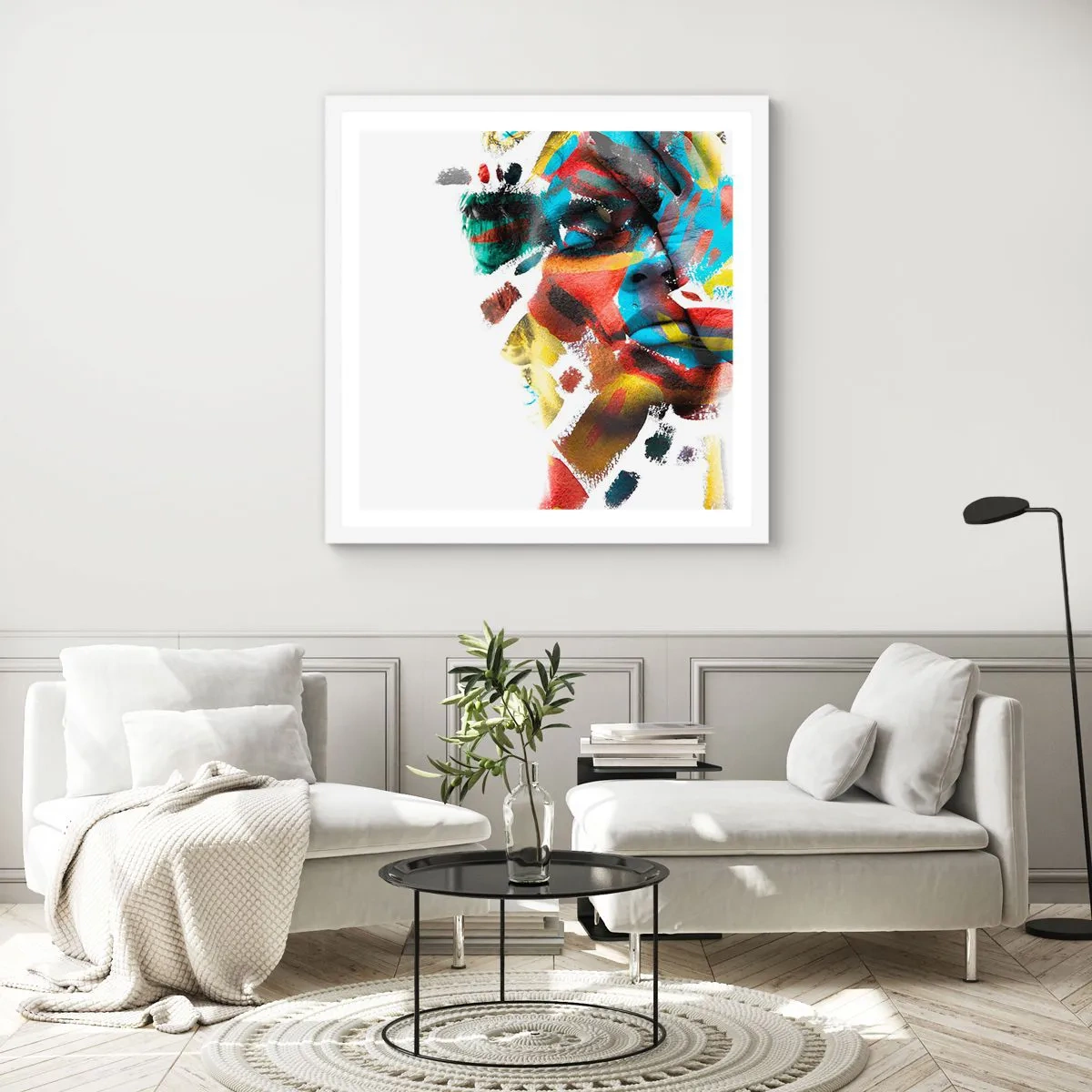 Poster in cornice bianca - Personalità colorata - 60x60 cm