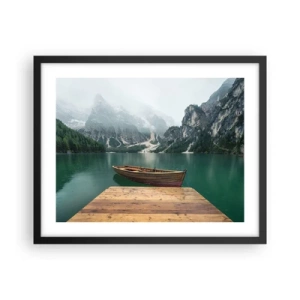 Poster in cornice nera - E attorno le fiere rocce - 50x40 cm