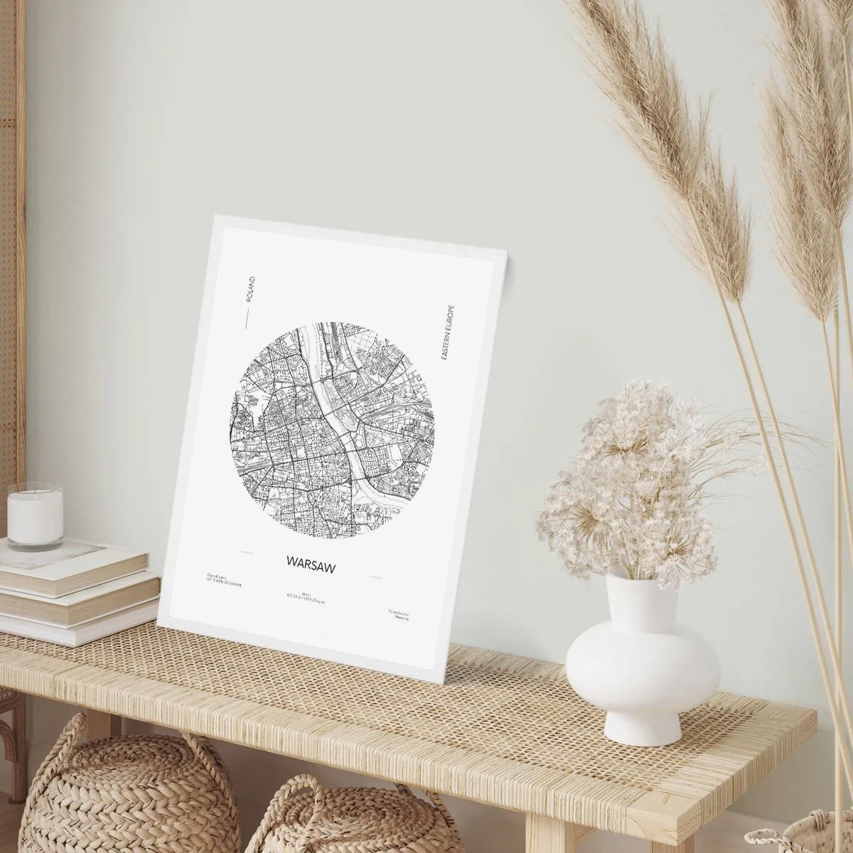 Poster in cornice bianca - Anatomia di Varsavia - 61x91 cm