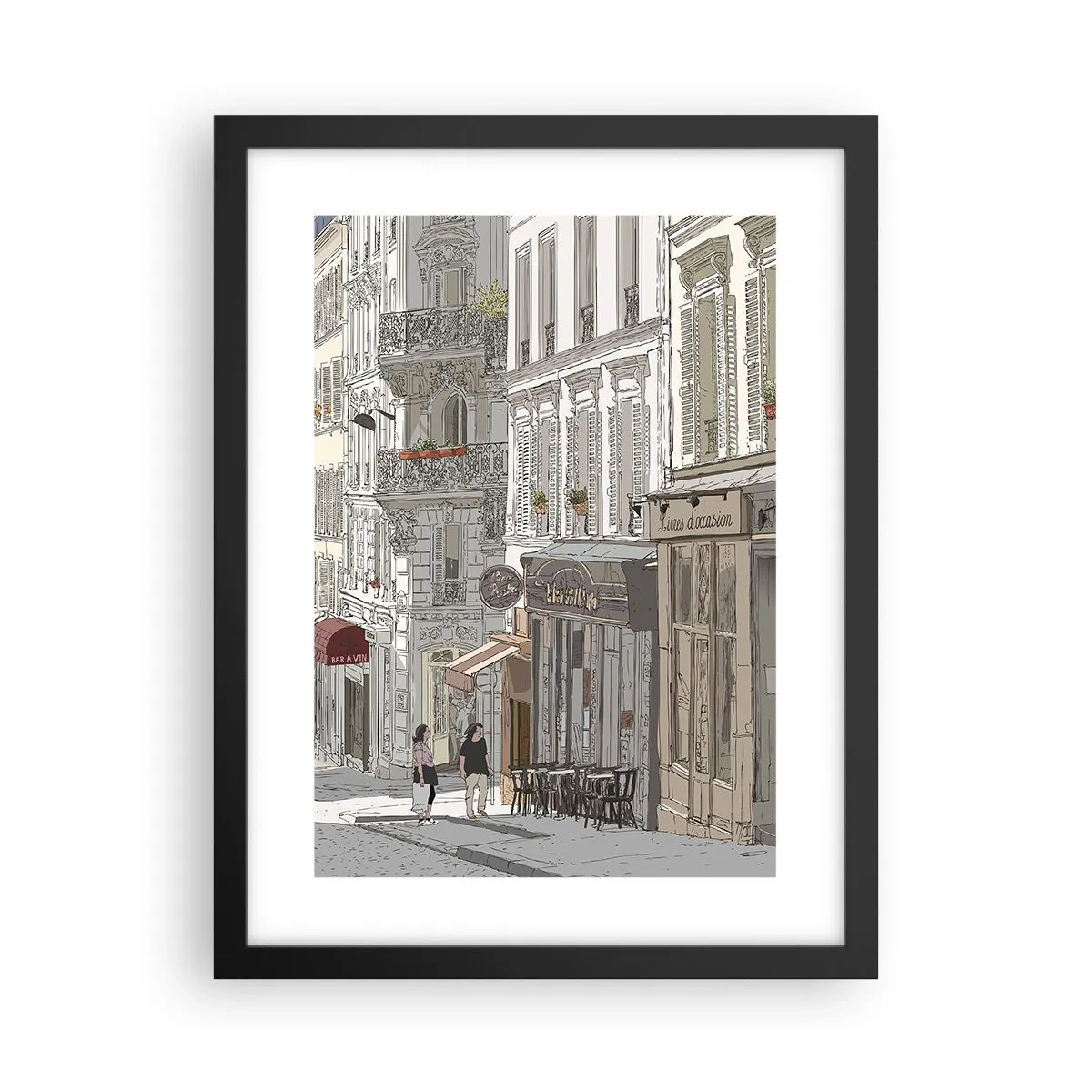 Poster in cornice nera - Gioie cittadine - 30x40 cm