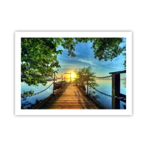 Poster - Tramonto sul lago - 70x50 cm