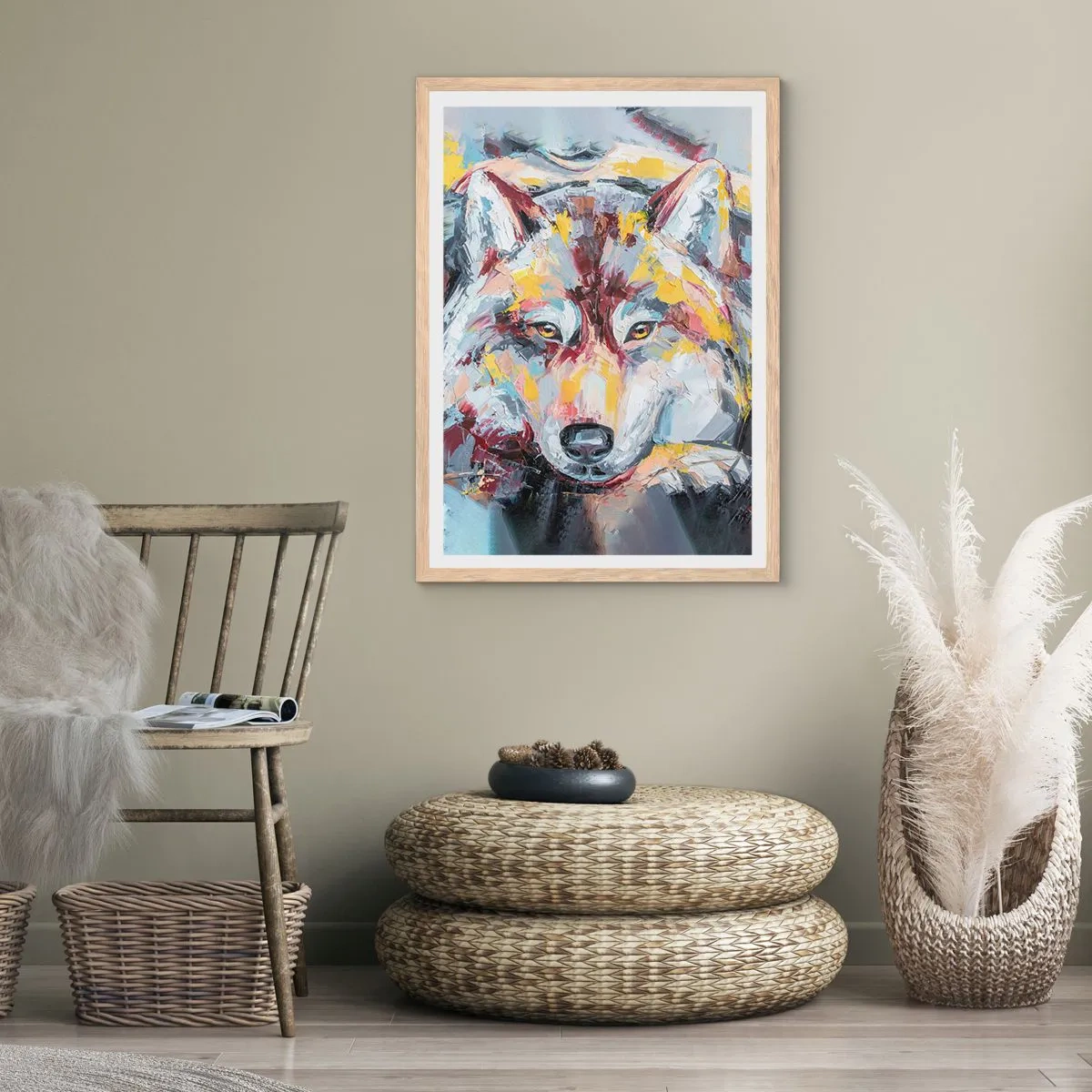 Poster in cornice rovere chiaro - Pace tra i suoi - 50x70 cm
