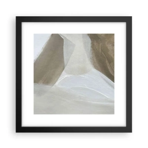 Poster in cornice nera - Onda di bianco - 30x30 cm