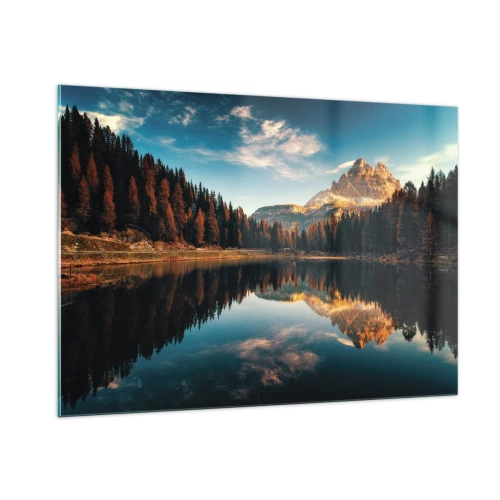 Quadro su vetro - Doppio paesaggio - 100x70cm - Paesaggio doppio - Decorazione murale moderna per soggiorno e camera da letto ARTTOR