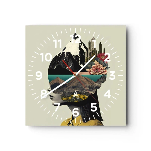 Orologio da parete - Orologio in Vetro - La donna è sempre un mistero - 40x40 cm