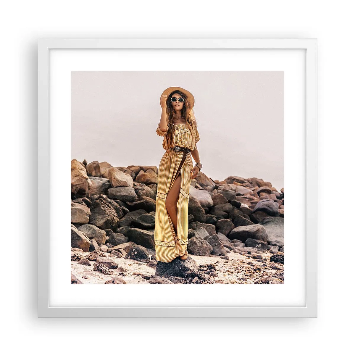 Poster in cornice bianca - La magia delle pietre - 40x40 cm