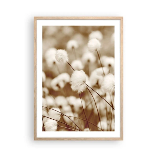 Poster in cornice rovere chiaro - Campo di morbidezza - 50x70 cm