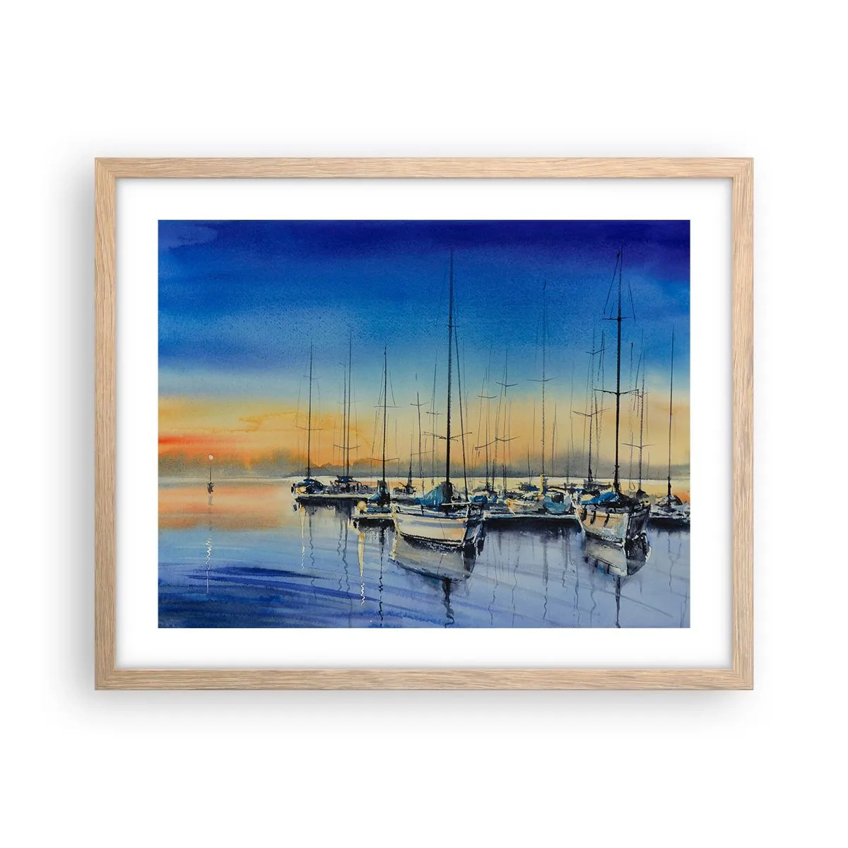 Poster in cornice rovere chiaro - La fine di una buona giornata - 50x40 cm