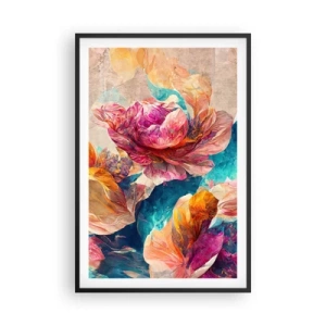 Poster in cornice nera - Lo splendore colorato del bouquet - 61x91 cm