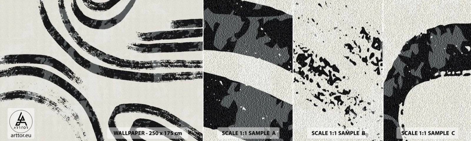 Campione Di Fotomurale Standard Eco - Interrotto a metà - Minimalismo, Trattini, Boho - 100x30 cm