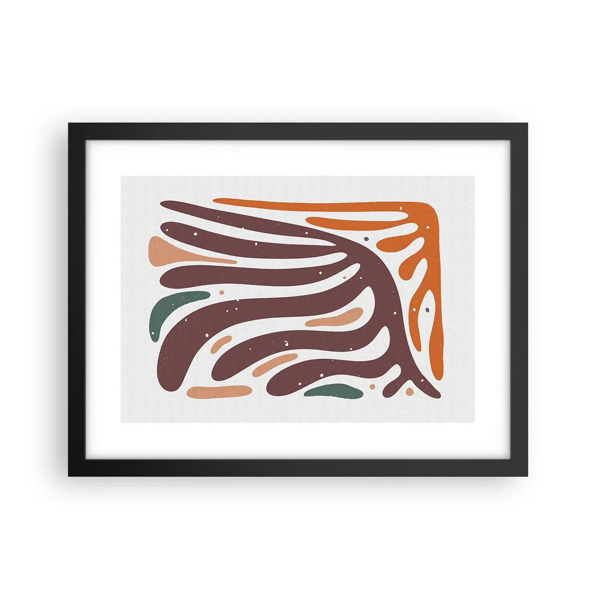 Poster in cornice nera - Composizione organica raggiante - 40x30 cm
