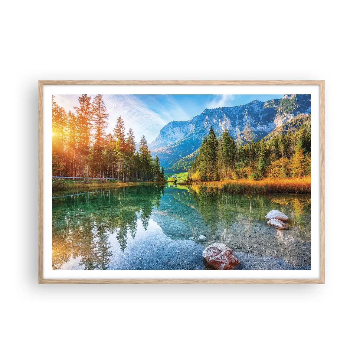 Poster in cornice rovere chiaro - La mitezza dell'autunno - 100x70 cm