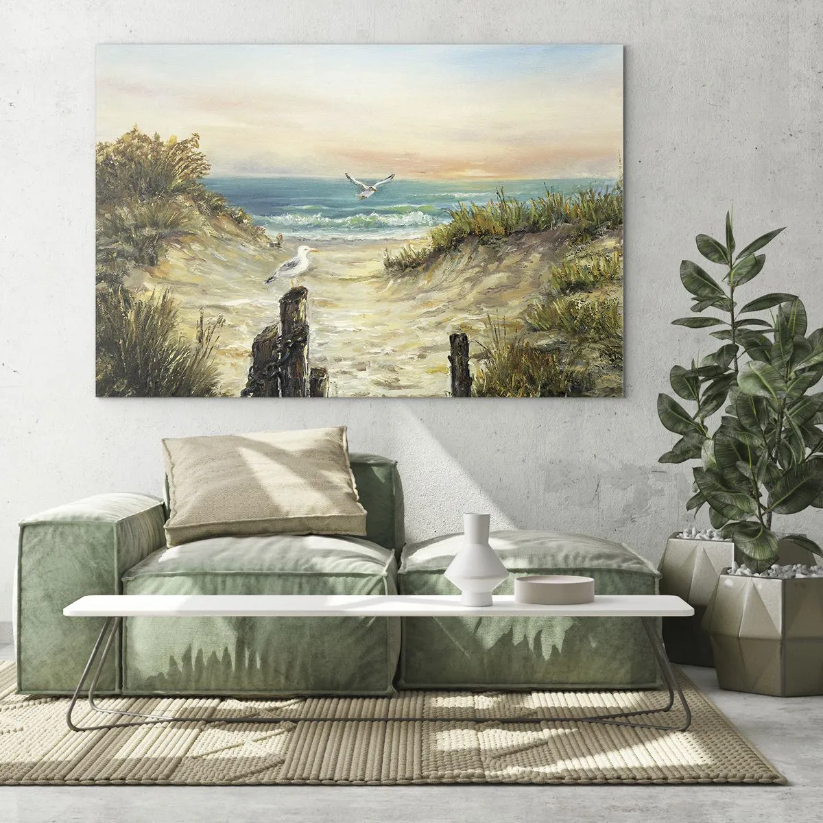 Quadro su vetro - Ritirata senza vento - 100x70cm - Silenzio senza vento - Decorazione murale moderna per soggiorno e camera da letto ARTTOR
