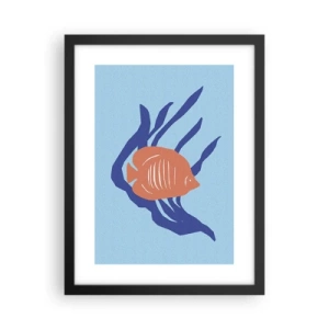 Poster in cornice nera - L'abitante dei mari corallini - 30x40 cm