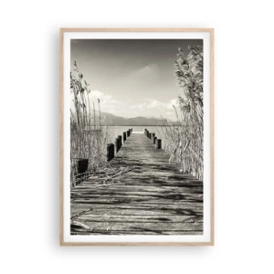 Poster in cornice rovere chiaro - Nel silenzio dell'erba - 70x100 cm