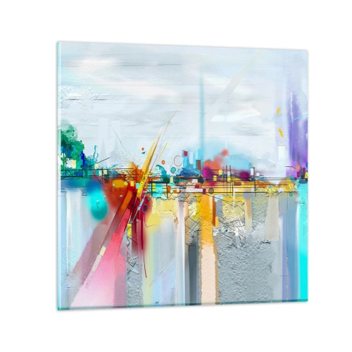 Quadro su vetro - Il ponte della gioia sul fiume della vita - 30x30 cm