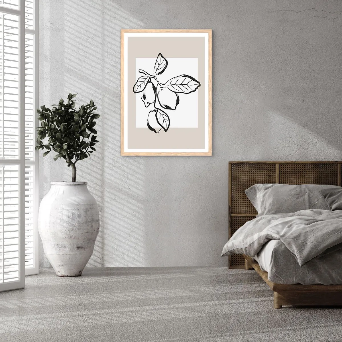 Poster in cornice rovere chiaro - Dove i limoni maturano... - 61x91 cm