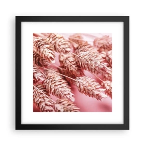 Poster in cornice nera - Cascata di fiori in rosa - 30x30 cm