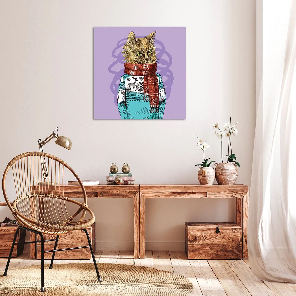 Quadro su tela - Stampe su Tela - Un gatto non solo con gli stivali - 50x50 cm