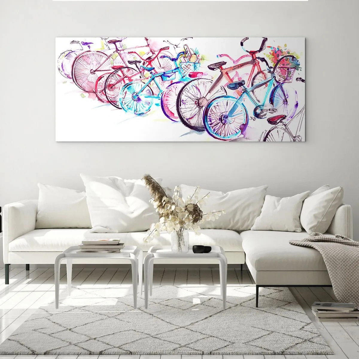 Quadro su vetro - La riunione del club Antimoto - 90x30 cm
