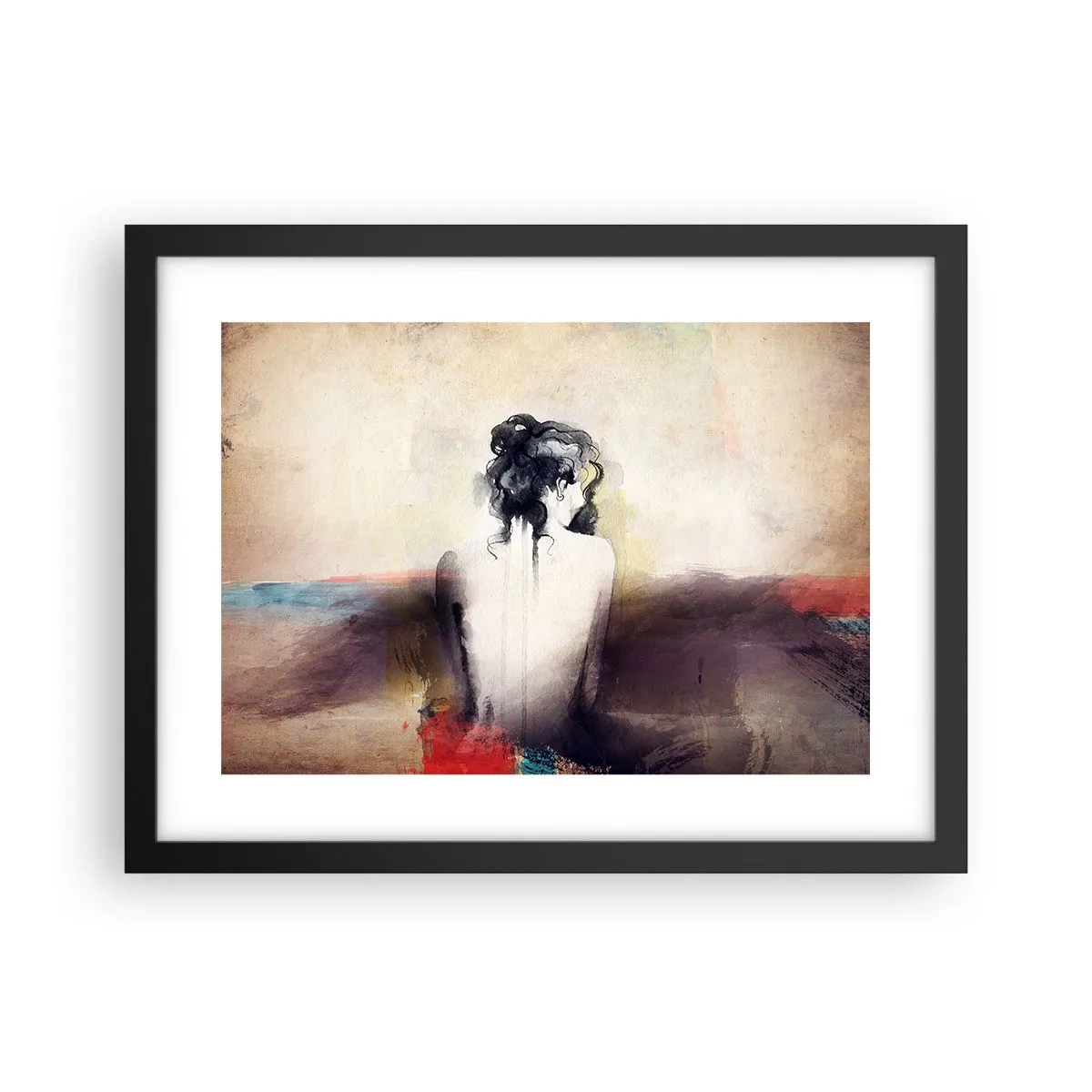 Poster in cornice nera - Linee miti, forme ovali - 40x30 cm