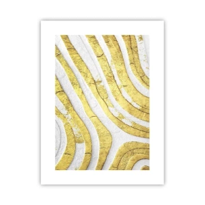 Poster - Composizione in bianco e oro - 30x40 cm